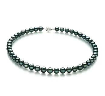 Collar de perlas Akoya japonesas 8-8,5 mm AA calidad en negro