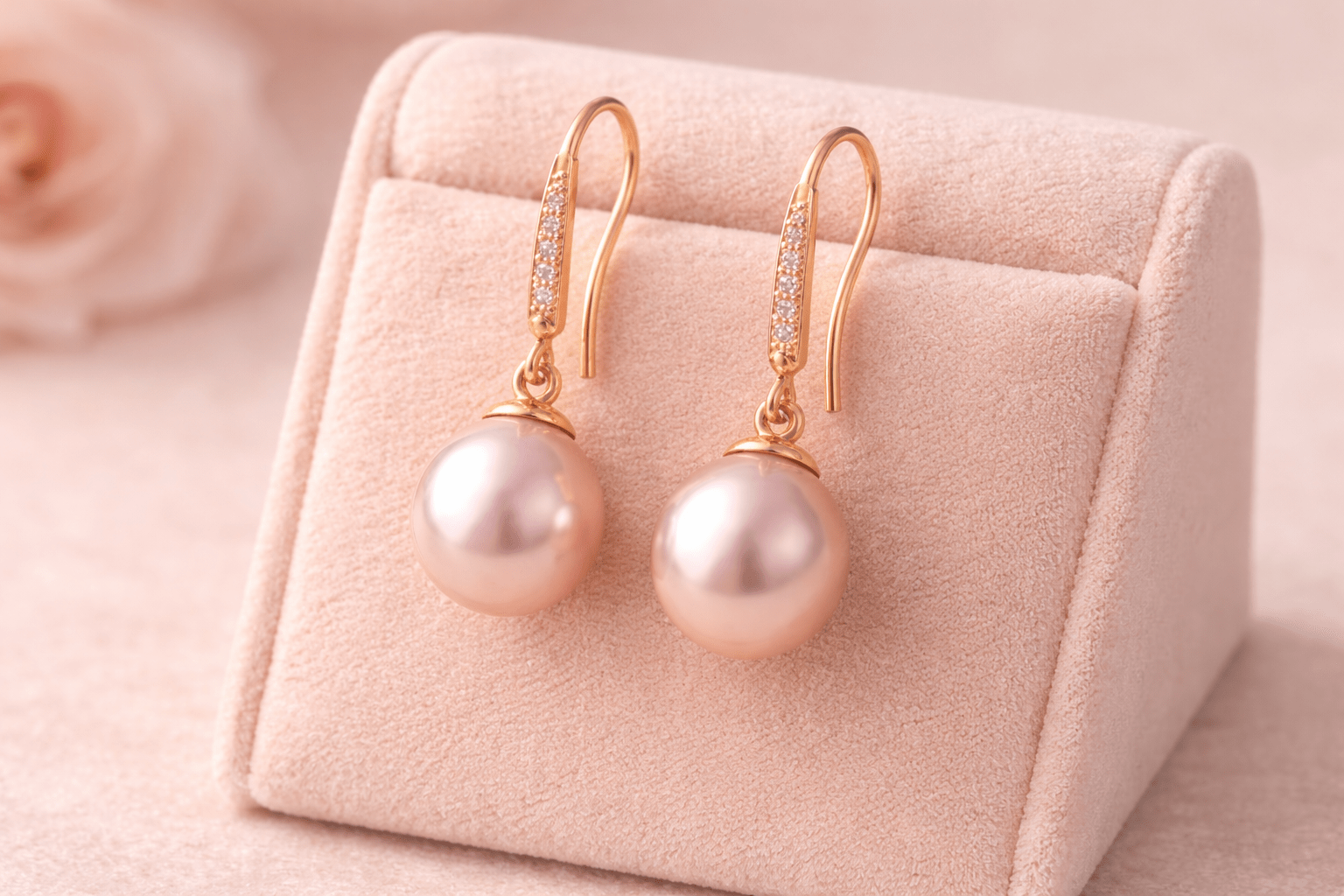 pearlsonly-blog-99-image-3-pearl - Aretes de oro rosa con perlas Atracción romántica - Joyas con perlas - pearlsonly
