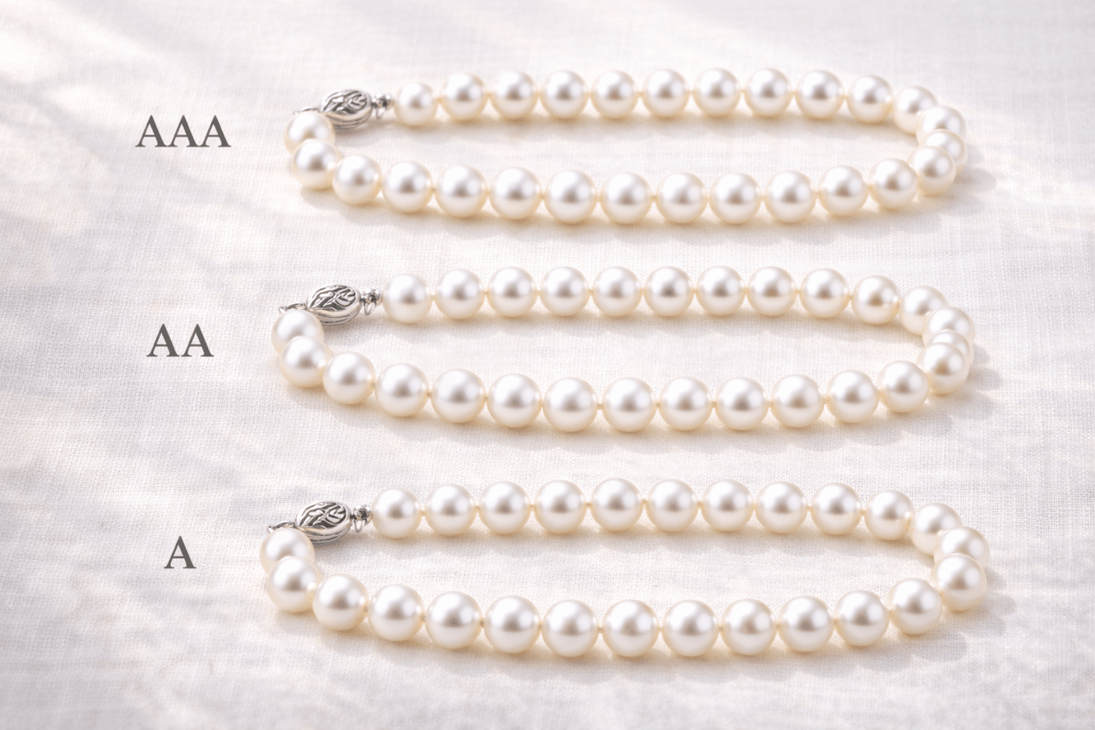 Clasificaciones de calidad de las pulseras de perlas reales en Reino Unido