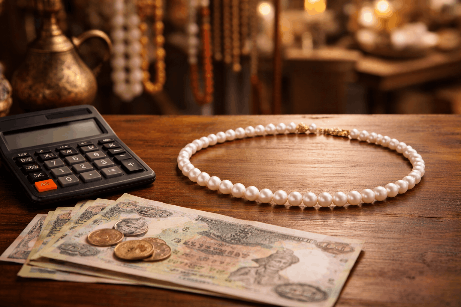 Negociación de precios de collares de perlas en los EAU