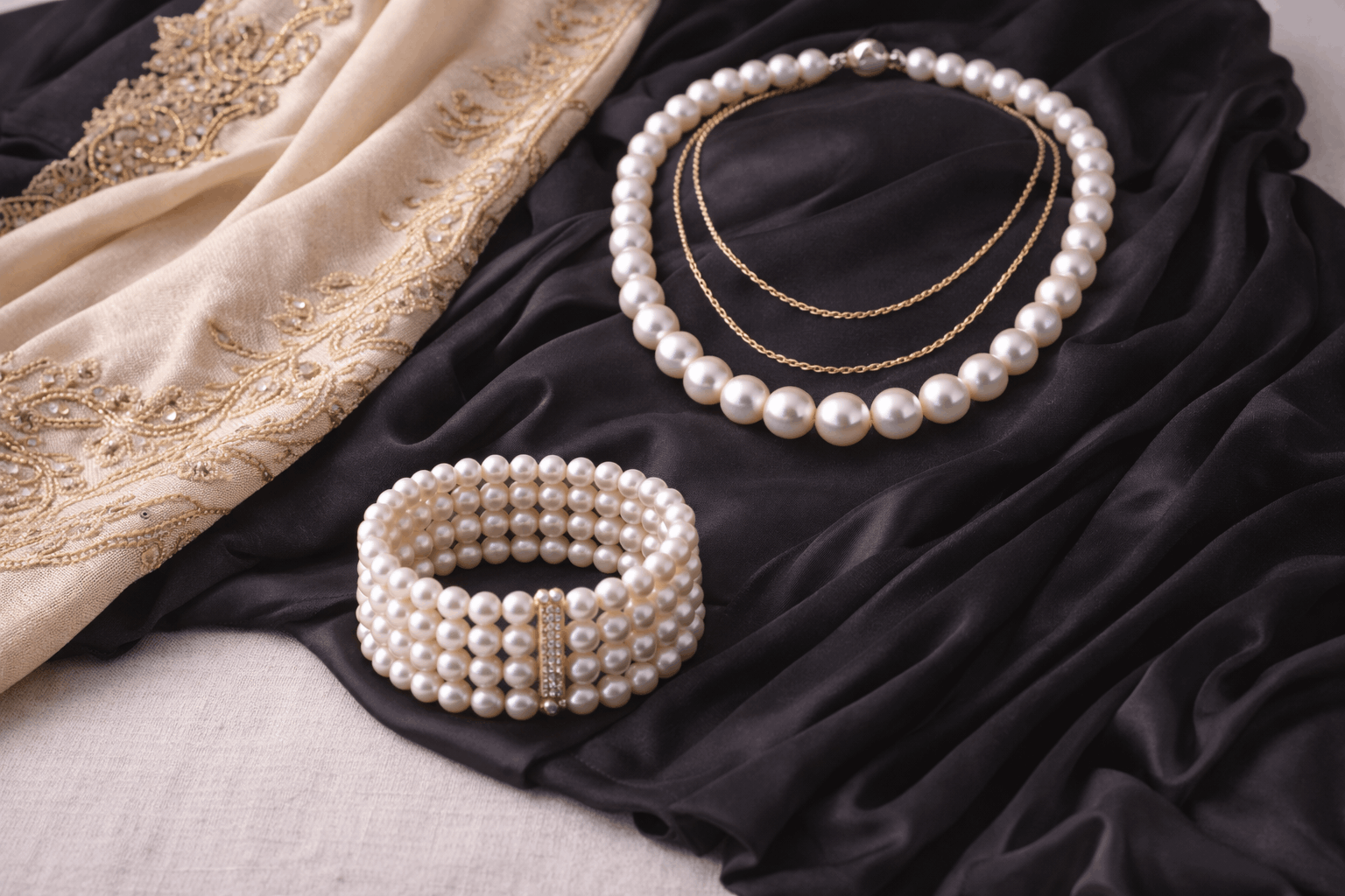08. Estilismo de joyería de perlas en Arabia Saudita