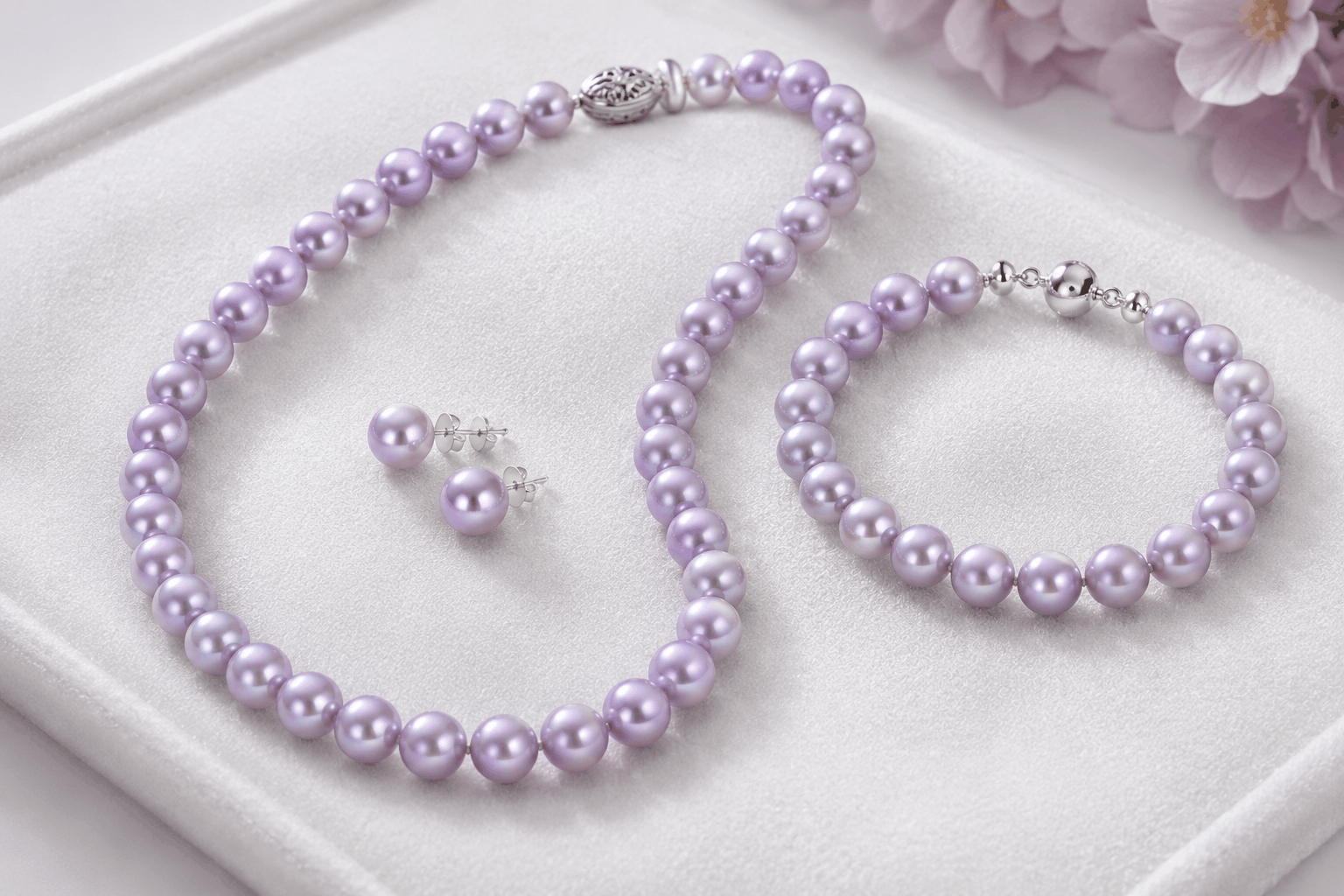 02. Estilos de sets de perlas lavanda que vale la pena conocer