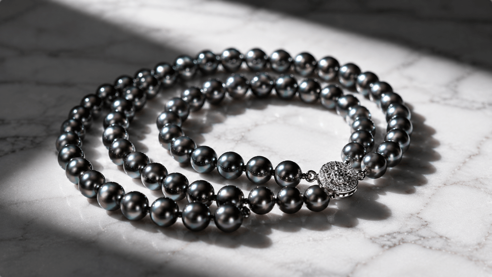 04. Collar de perlas Akoya japonesas negras — La opción contemporánea