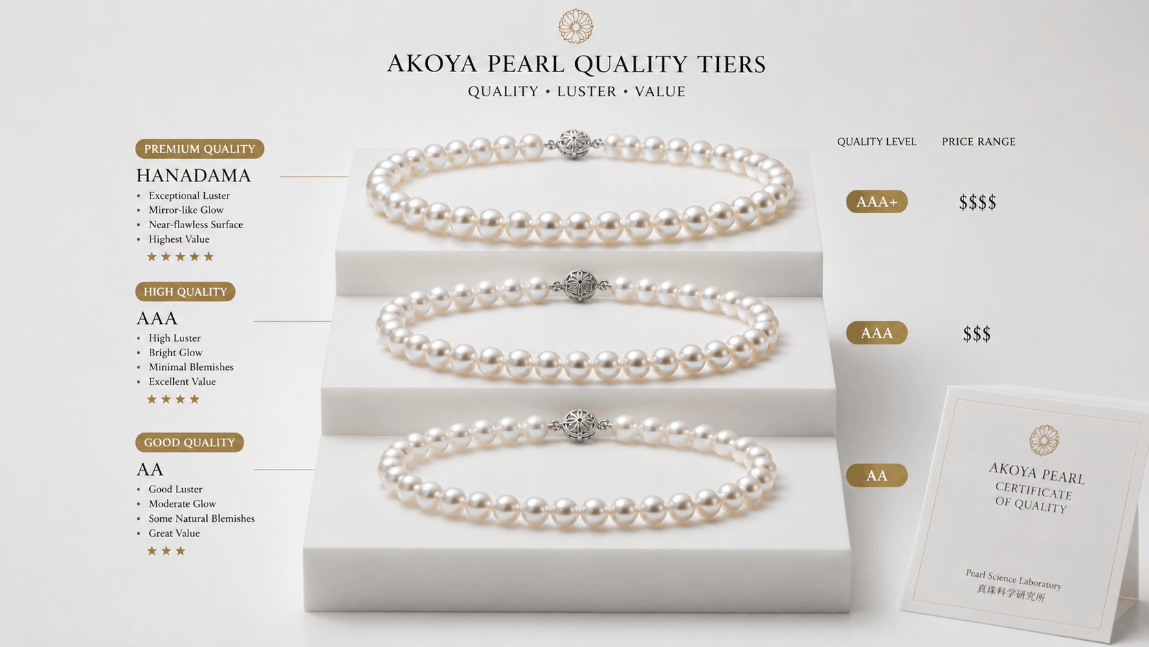 04. Precios de los collares de perlas Hanadama