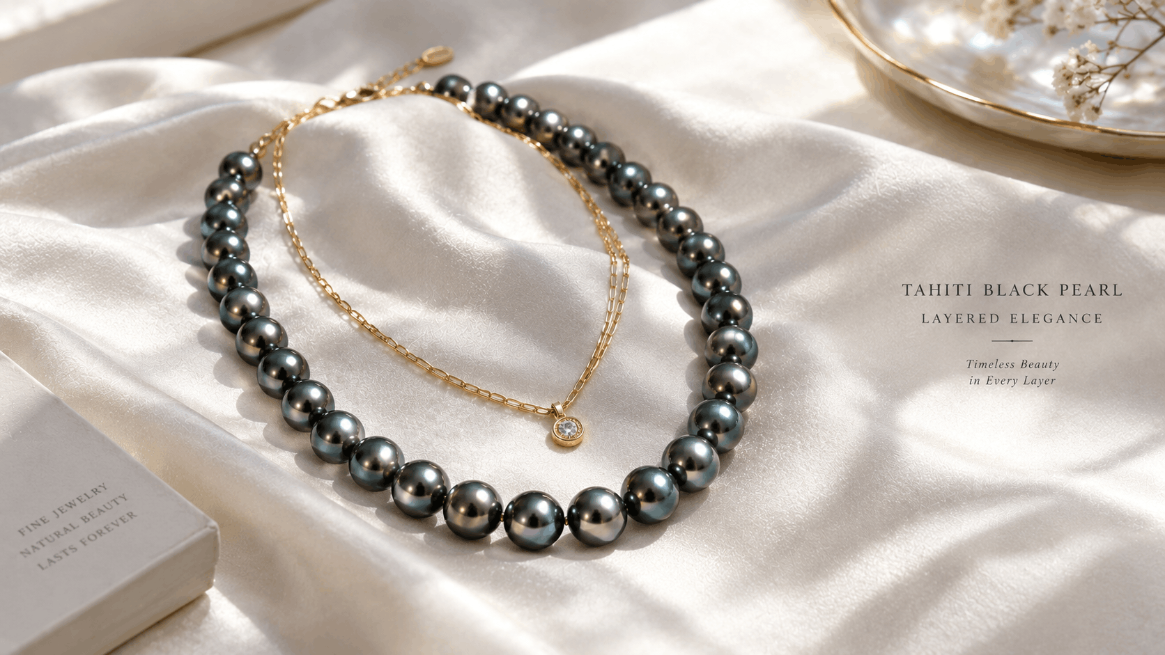 06. Cómo estilizar un collar de perlas negras de Tahití