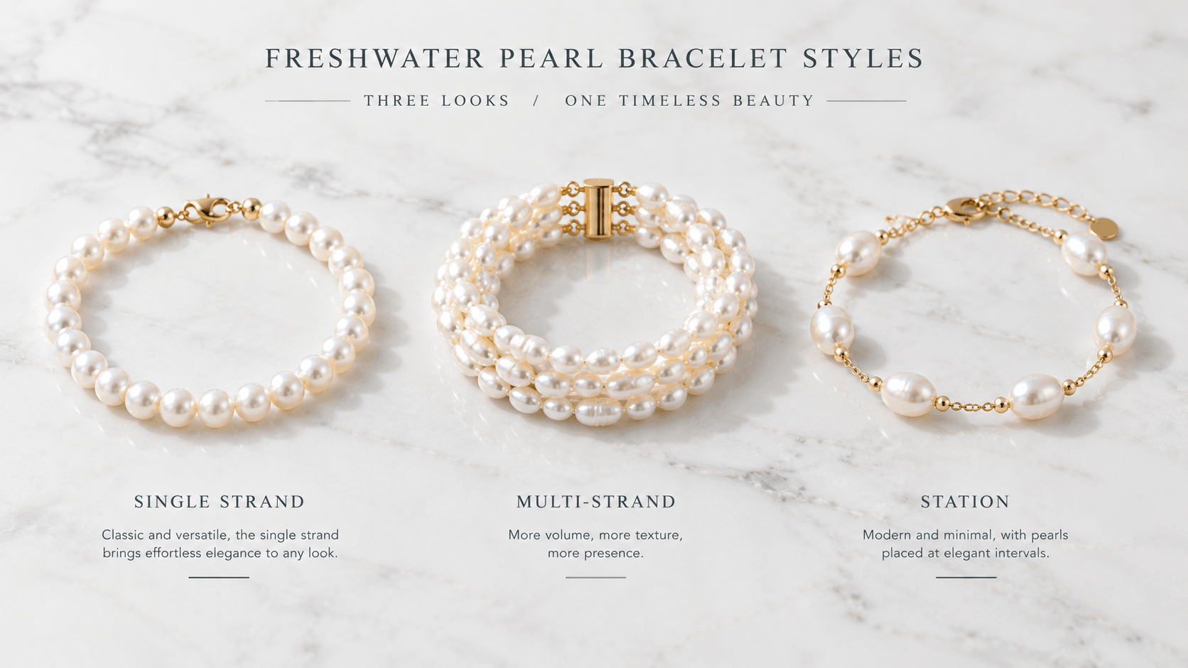 01. Estilos de pulsera de perlas de agua dulce que conviene conocer