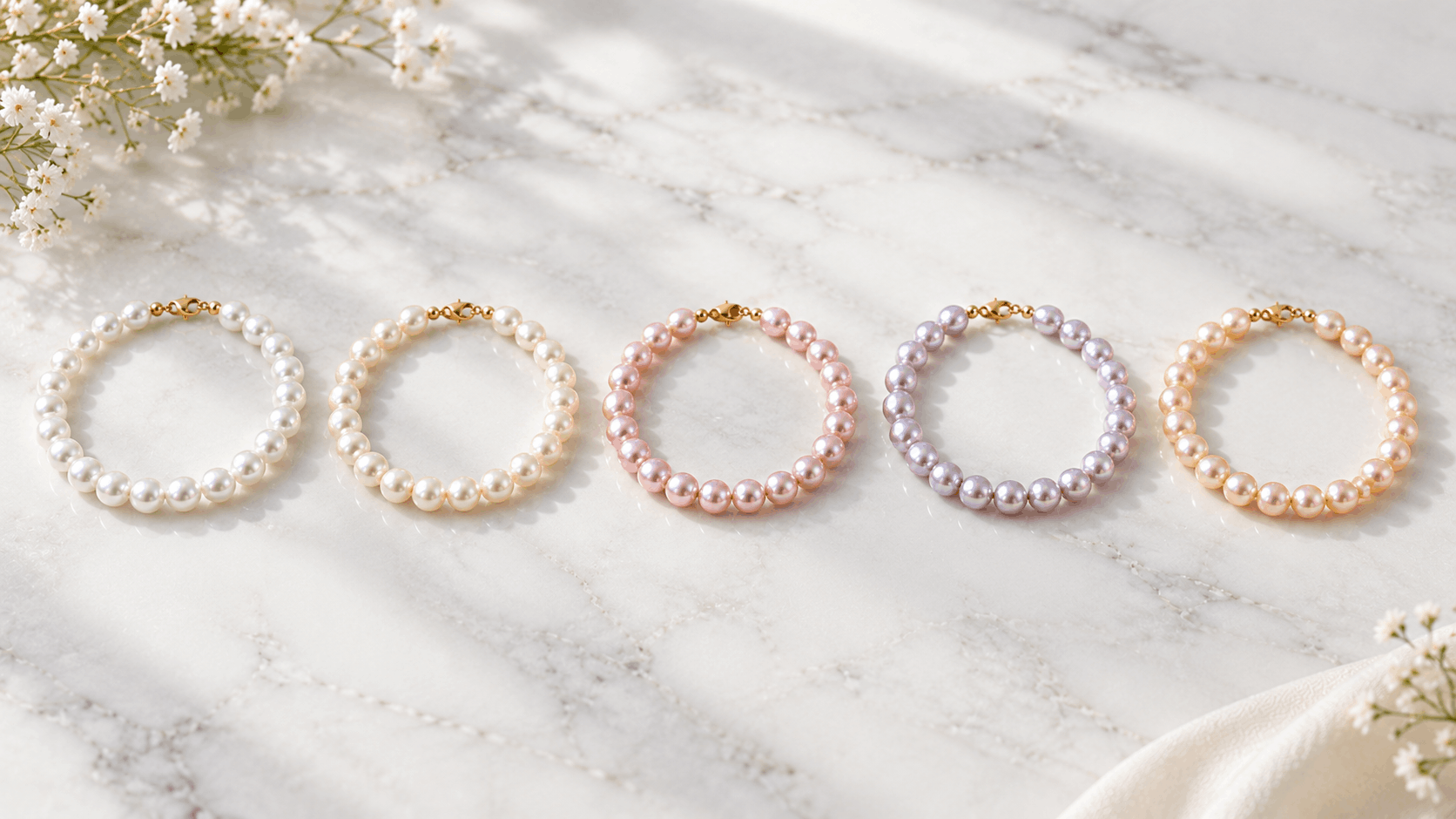 02. Colores de pulsera de perlas de agua dulce — más opciones de las que esperarías
