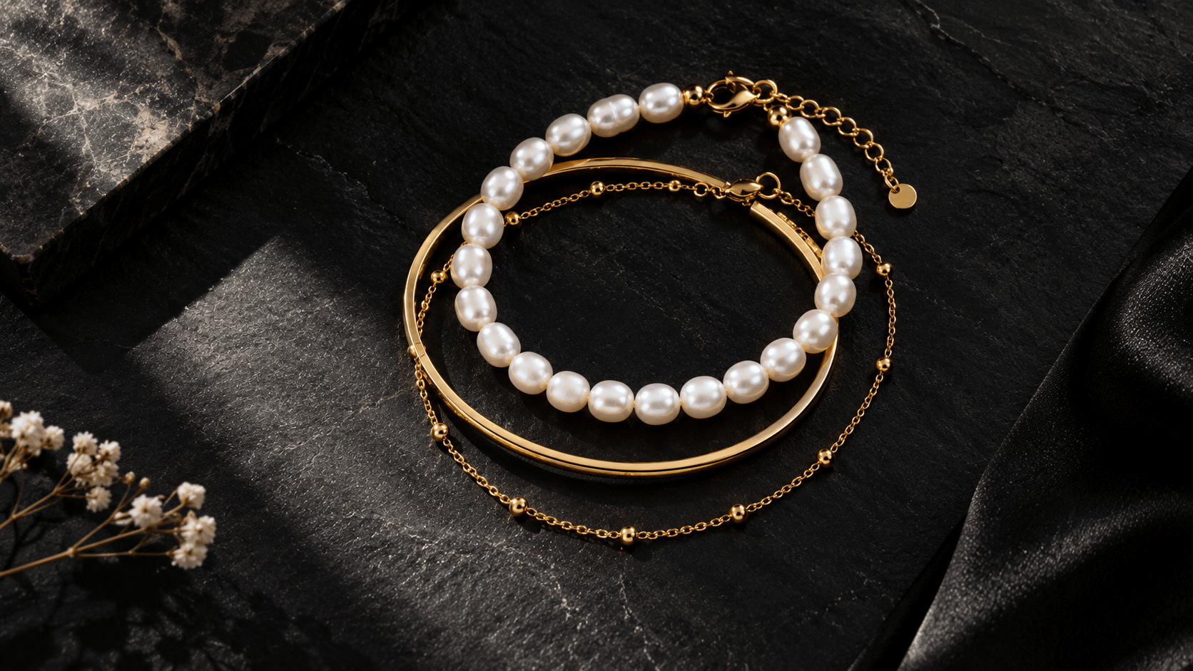 04. Cómo combinar en capas una pulsera de perlas de agua dulce