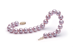 Pulsera de perlas Perla de Agua Dulce de calidad AA de 7 a 8mm en color Lavanda