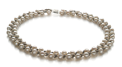Conjunto de perlas Perla de Agua Dulce de calidad A de 6 a 7mm en color Blanco