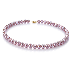 Collar de perlas Perla de Agua Dulce de calidad AA de 7 a 8mm en color Lavanda
