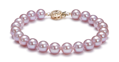 Conjunto de perlas Perla de Agua Dulce de calidad AAA de 7.5 a 8mm en color Lavanda