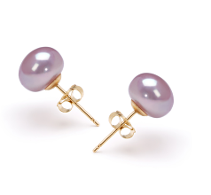 Conjunto de perlas Perla de Agua Dulce de calidad AAA de 7.5 a 8mm en color Lavanda