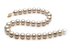 Collar de perlas Perla de Agua Dulce de calidad AA de 8.5 a 9mm en color Blanco