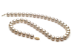 Collar de perlas Perla de Agua Dulce de calidad AA de 8.5 a 9mm en color Blanco