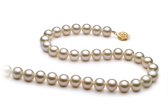 Collar de perlas Perla de Agua Dulce de calidad AAA de 8 a 9mm en color Blanco