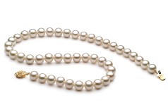 Collar de perlas Perla de Agua Dulce de calidad AAA de 8 a 9mm en color Blanco