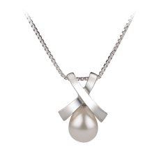Colgante de perlas Perla de Agua Dulce de calidad AA de 7 a 8mm en color Blanco