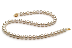 Collar de perlas Perla de Agua Dulce de calidad AAAA de 7 a 8mm en color Blanco