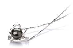 Colgante de perlas Perla de Agua Dulce de calidad AA de 9 a 10mm en color Negro