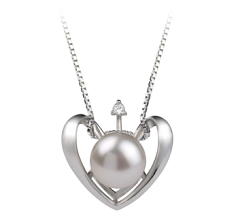 Colgante de perlas Perla de Agua Dulce de calidad AA de 9 a 10mm en color Blanco