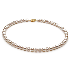 Collar de perlas Perla de Agua Dulce de calidad AAAA de 6 a 7mm en color Blanco