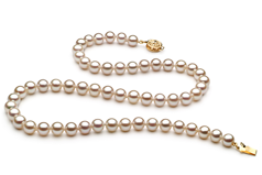 Collar de perlas Perla de Agua Dulce de calidad AAAA de 6 a 7mm en color Blanco