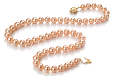 Collar de perlas Perla de Agua Dulce de calidad AAA de 6 a 7mm en color Rosa