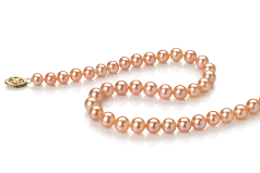 Collar de perlas Perla de Agua Dulce de calidad AA de 6 a 7mm en color Rosa