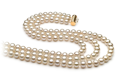Collar de perlas Perla de Agua Dulce de calidad AA de 6 a 7mm en color Blanco