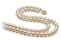 Collar de perlas Perla de Agua Dulce de calidad AA de 6 a 7mm en color Blanco