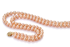 Collar de perlas Perla de Agua Dulce de calidad AA de 6 a 7mm en color Rosa