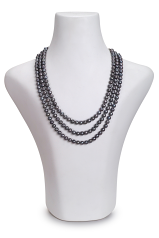 Collar de perlas Perla de Agua Dulce de calidad AA de 6 a 7mm en color Negro