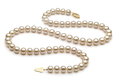 Collar de perlas Perla de Agua Dulce de calidad AA de 6 a 7mm en color Blanco
