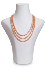 Collar de perlas Perla de Agua Dulce de calidad AA de 6 a 7mm en color Rosa