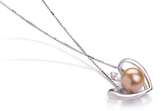 Colgante de perlas Perla de Agua Dulce de calidad AA de 9 a 10mm en color Rosa