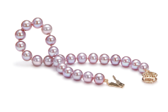 Pulsera de perlas Perla de Agua Dulce de calidad AAAA de 6 a 7mm en color Lavanda