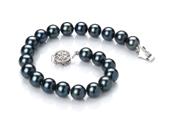 Pulsera de perlas Perla Akoya Japonesa de calidad AA de 7.5 a 8mm en color Negro