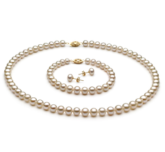 Conjunto de perlas Perla de Agua Dulce de calidad AA de 6 a 7mm en color Blanco