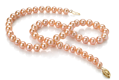 Conjunto de perlas Perla de Agua Dulce de calidad AA de 6 a 7mm en color Rosa