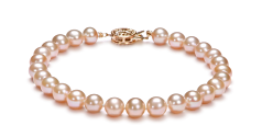 Conjunto de perlas Perla de Agua Dulce de calidad AAA de 6 a 7mm en color Rosa