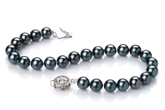 Conjunto de perlas Perla Akoya Japonesa de calidad AA de 6.5 a 7mm en color Negro