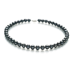 Collar de perlas Perla de Agua Dulce de calidad AA de 8.5 a 9mm en color Negro