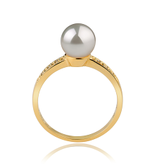 Anillo de perlas Perla Akoya Japonesa de calidad AAA de 7.5 a 8mm en color Blanco