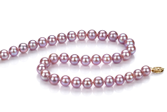 Collar de perlas Perla de Agua Dulce de calidad AA de 8.5 a 9mm en color Lavanda
