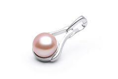 Colgante de perlas Perla de Agua Dulce de calidad AA de 9 a 10mm en color Rosa