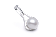 Colgante de perlas Perla de Agua Dulce de calidad AA de 9 a 10mm en color Blanco