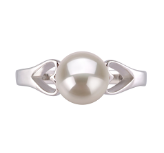 Anillo de perlas Perla de Agua Dulce de calidad AA de 6 a 7mm en color Blanco
