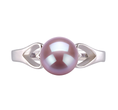 Anillo de perlas Perla de Agua Dulce de calidad AA de 6 a 7mm en color Lavanda