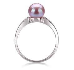 Anillo de perlas Perla de Agua Dulce de calidad AA de 6 a 7mm en color Lavanda